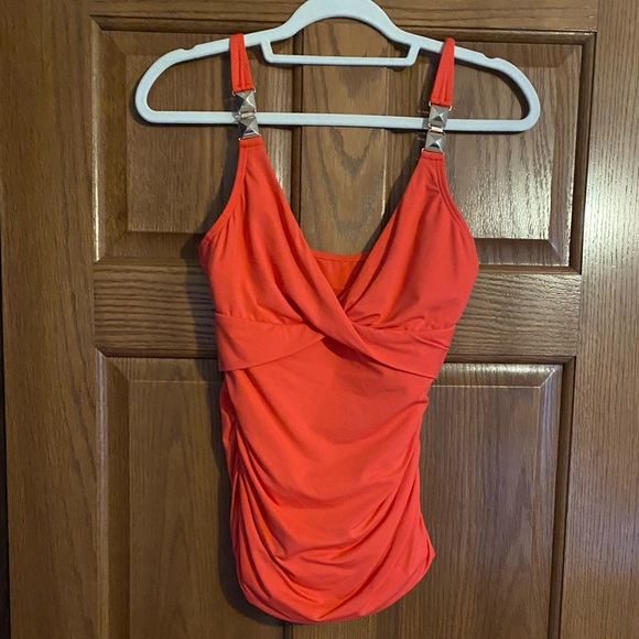 MICHAEL Michael Kors Other - Vibrant Orange Ruched Tank Top